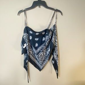 Black bandana style flowy tank top